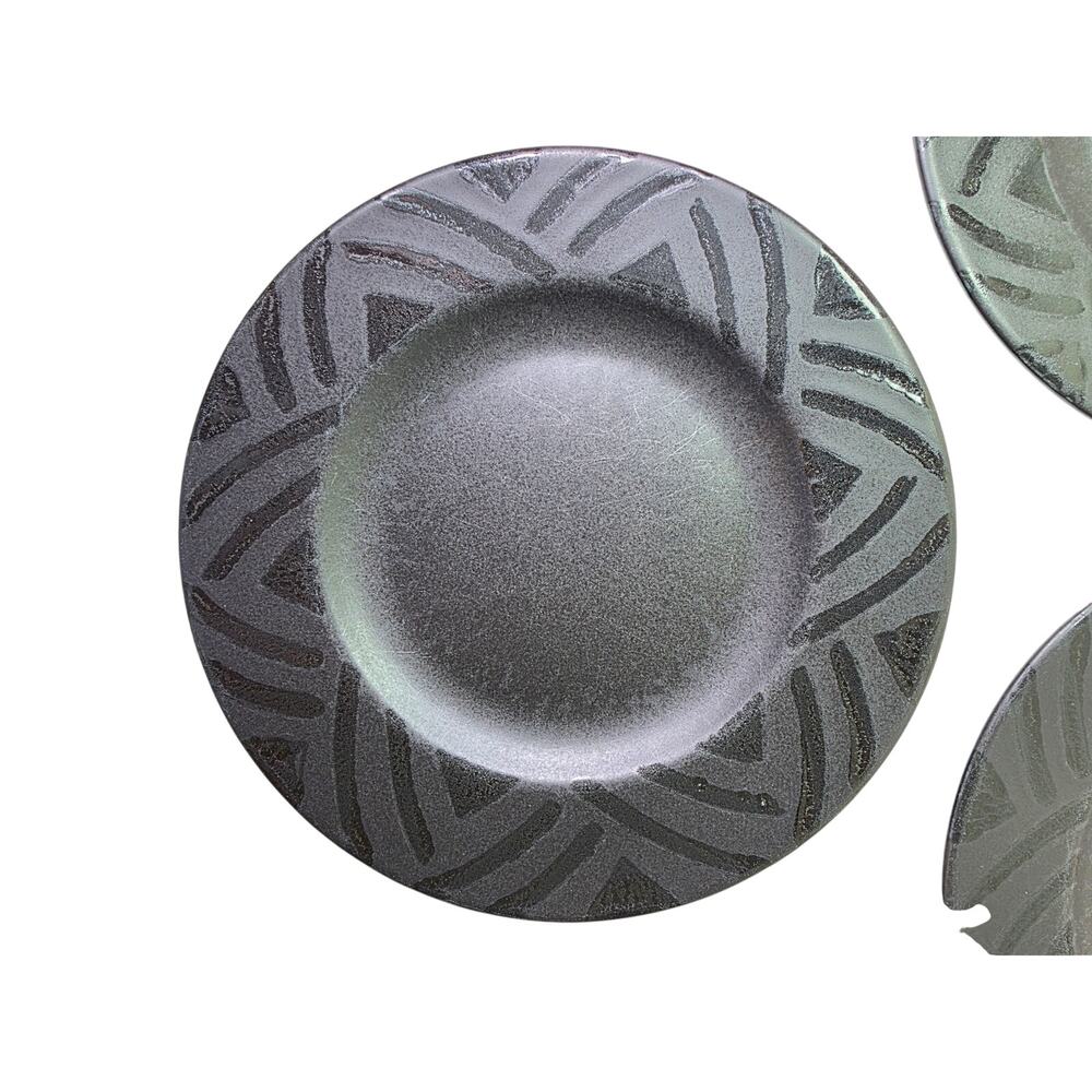 Pfaltzgraff Midnight Sun 8" Salad Plates Gray Black Set of 3